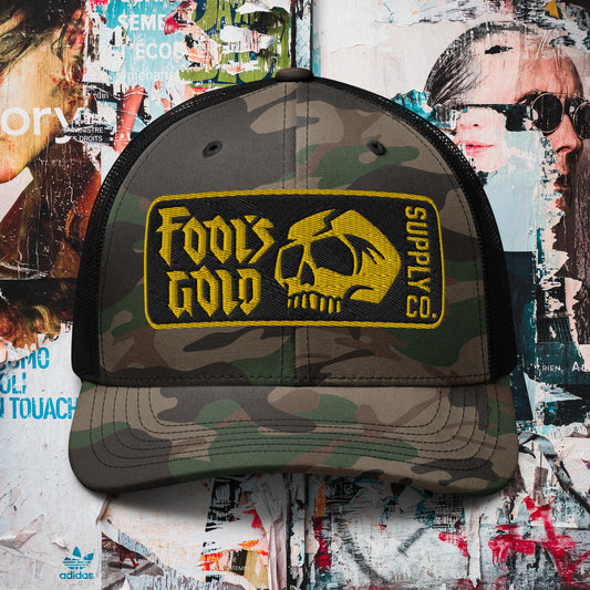 Skull Camouflage Trucker Hat - Gold