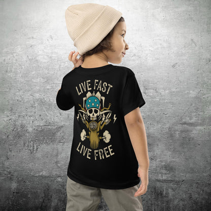 Live Fast Live Free Toddler Short Sleeve Tee - Back Graphic
