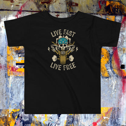 Live Fast Live Free Toddler Short Sleeve Tee - Front Graphic